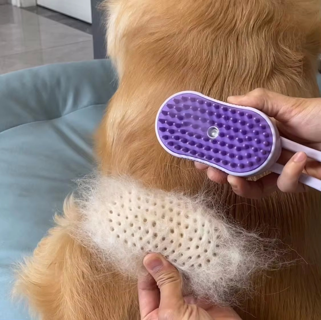 Pet Electric Spray Comb for Cats and Dogs - Hair Removal and Massage Brush with One-Key Spray Function