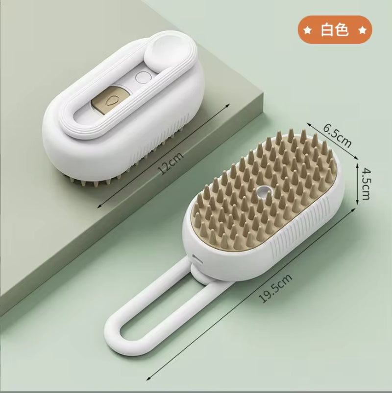 Pet Electric Spray Comb for Cats and Dogs - Hair Removal and Massage Brush with One-Key Spray Function